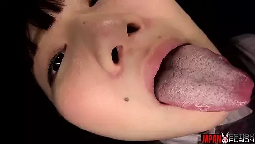 POV virtueller zungenkuss: Misaki Yumenos roher und intensiver kuss