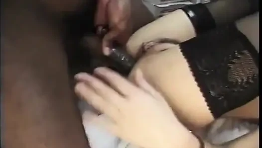 Huge black cock gets crammed in the tight asshole of this gorgeous young blonde