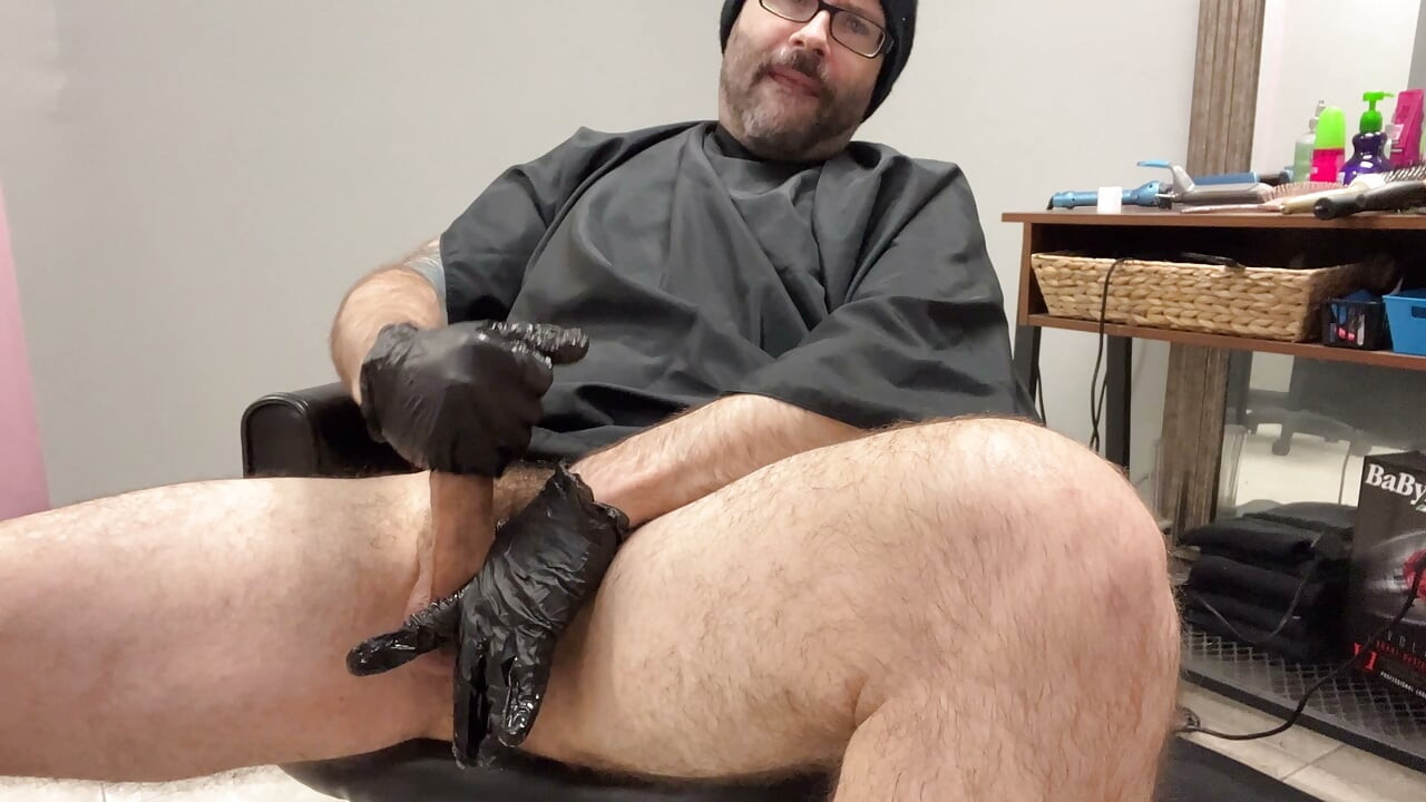 Hairy Muscle Daddy barber at the barber shop horny for penis porn cock addicted hairy muscle dick daddy dong