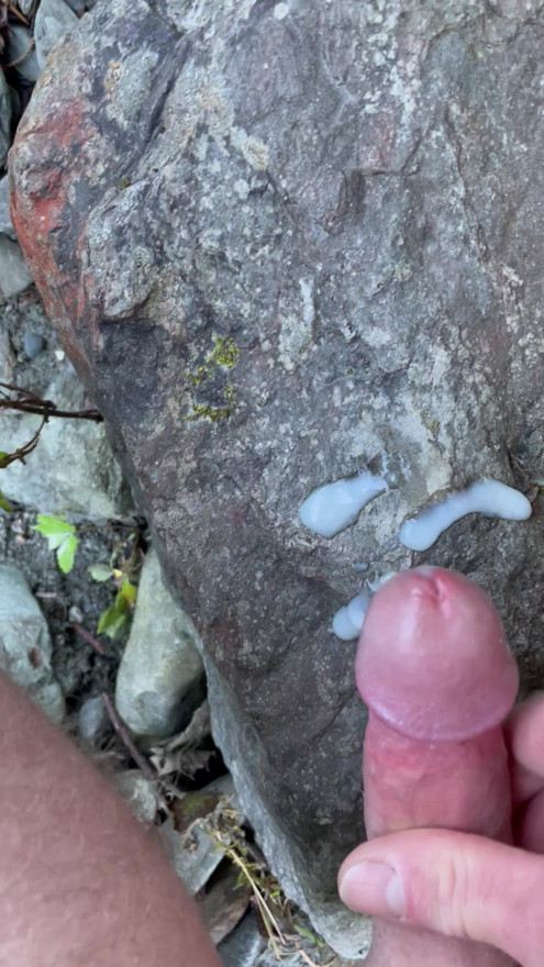 Jerking off in nature