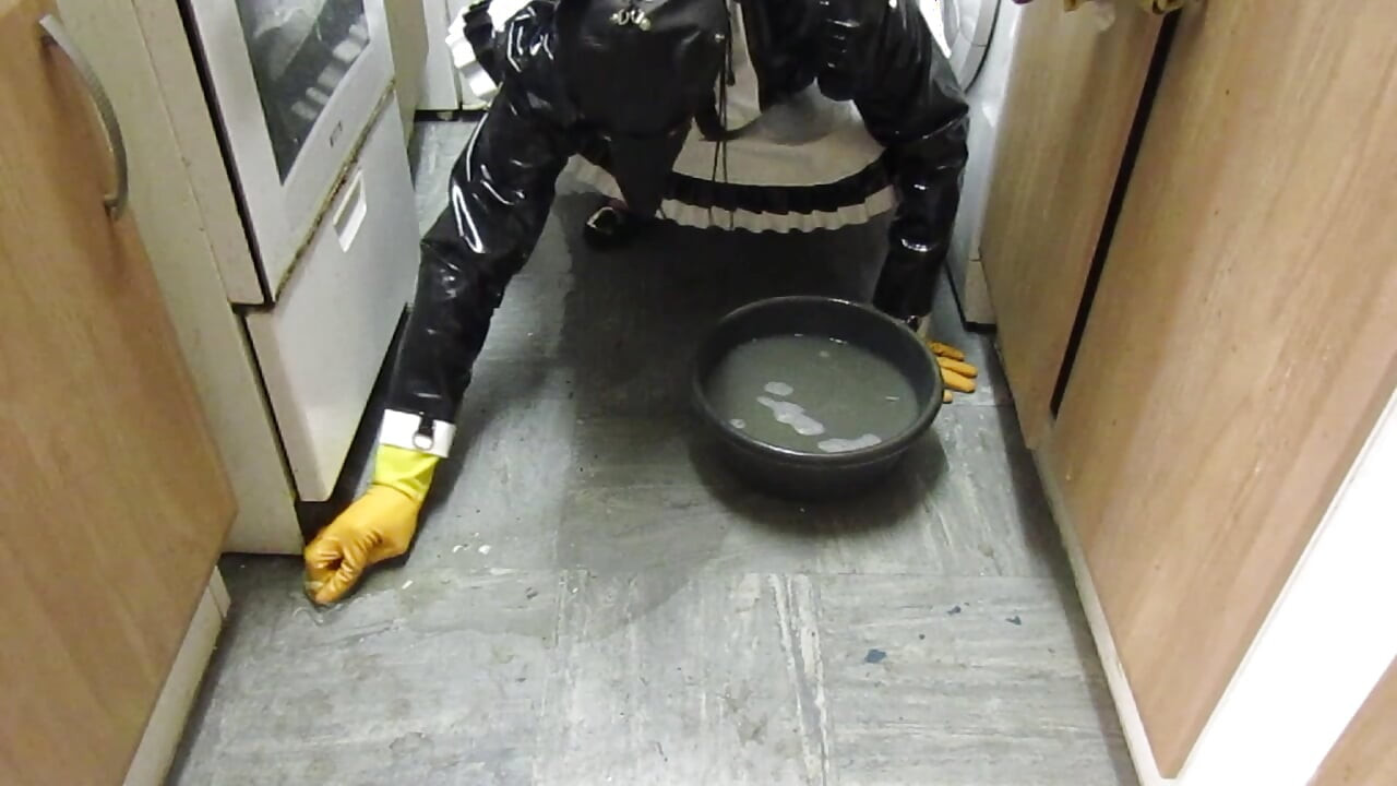 Worthless Sissy Scrubbing Filthy Floor