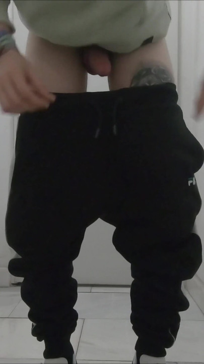 Iconic moment from "twink amateur guy in public show off cock walking by the street on city center"