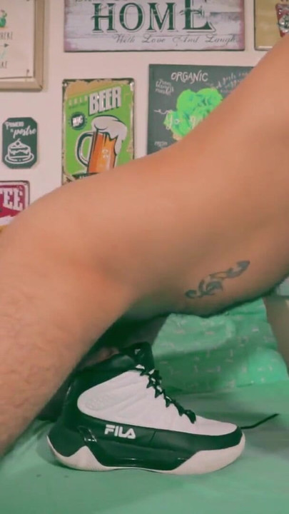 Epic moment from "Camilo Brown Discovers a New Fetish Sniffing And Fucking His Shoes And Covering Them In Cum"