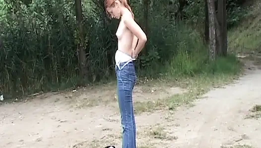 Blonde Babe Pisses Wild Closeup