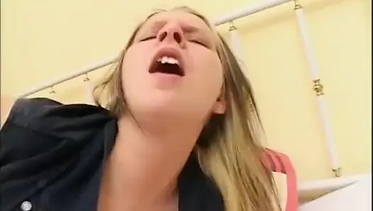 Asian chick joins a blonde slut banged by a hard cock