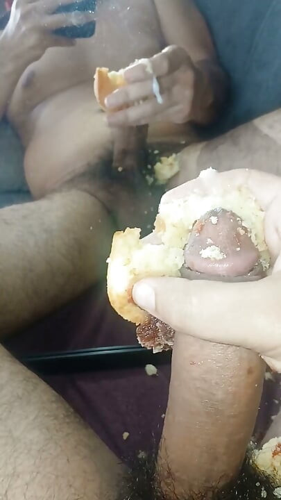 Enjoying a Fresh Guava Biscuit in the Mirror.