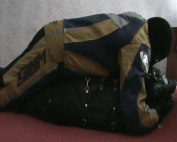 The biker ride on sleepsacked slave - II