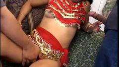 Indian ho gets her pussy fucked by studs during 3some