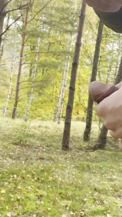 Captivating moment from "Teen boy walk in forest in see throw pantyhose No pants tease"