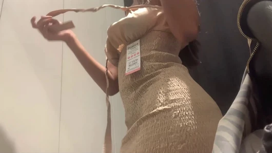 BRUNETTE WITH A BIG ASS IN A CLOTHING STORE YOU CAN SEE HER HUGE ASS IN THONG (BIG ASS, BIG TITS, PANTIE)