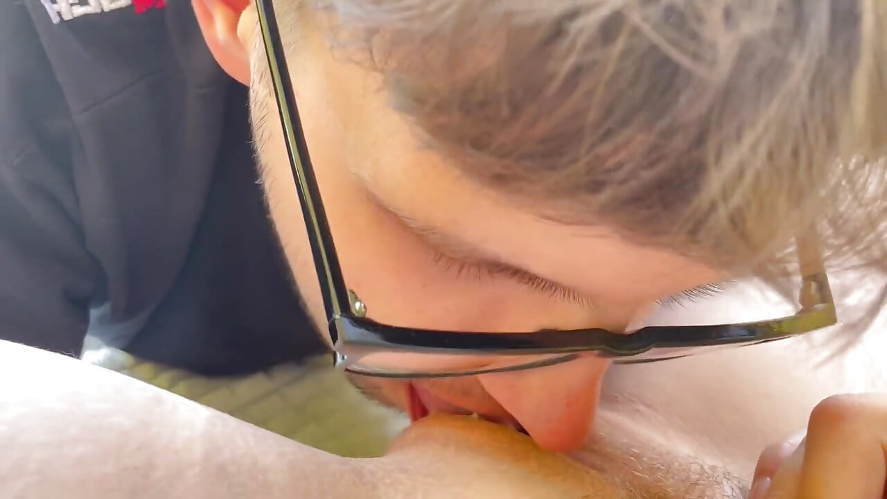 Public Sex in the Autumn Park - Cumshot in Blonde's Mouth