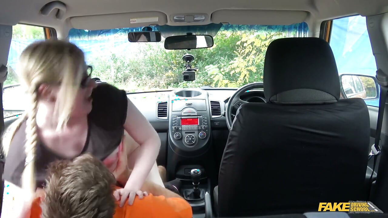 Fake Driving School - Naughty Student Satine Spark Blows Instructor for Passed Driving Test