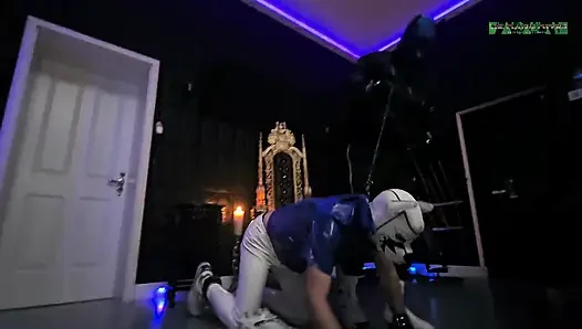 playing puppies pleasure on the rack bondage, handjob, sneakers, smelly shoes and the yellow ballon part 1