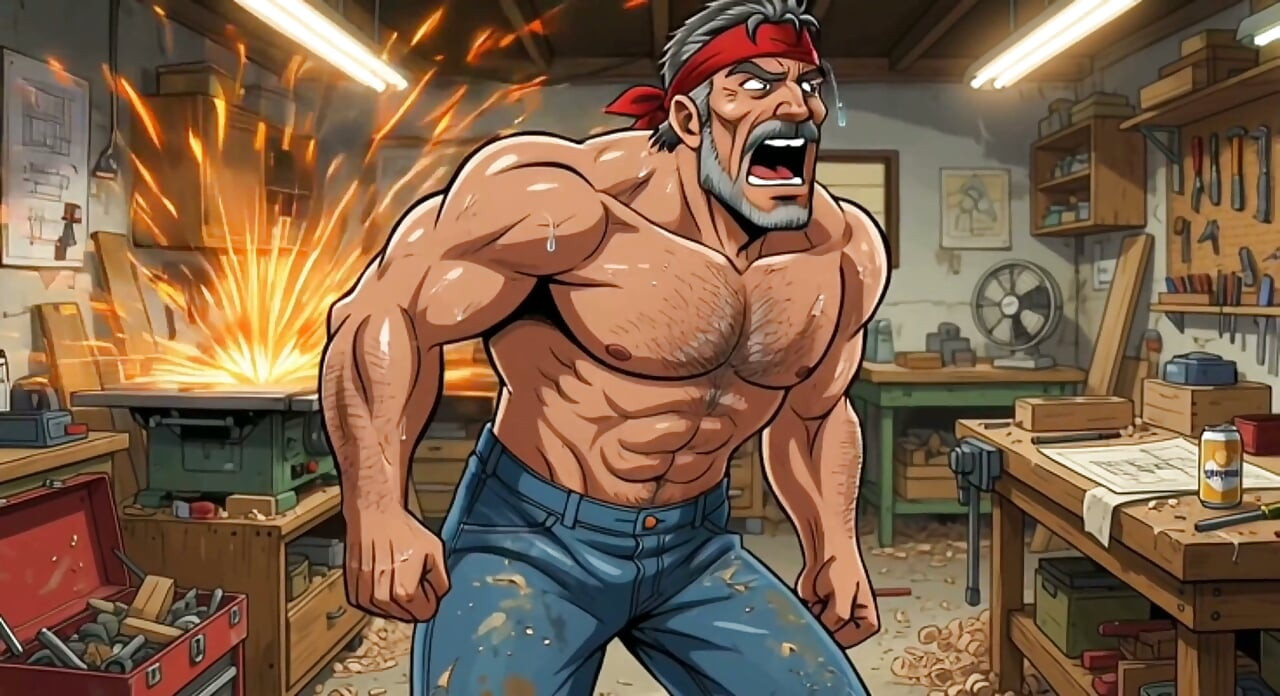 Muži bez košile animace