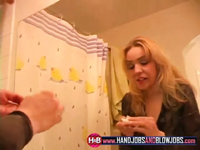 Cock sucking Charity gets a cumshot