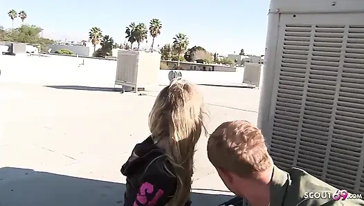 Blonde Skinny Teen Nicole Secretly Fucked on the Roof by Her Step Brother