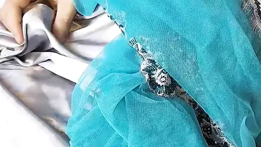Asian crossdresser wearing long gown and cum