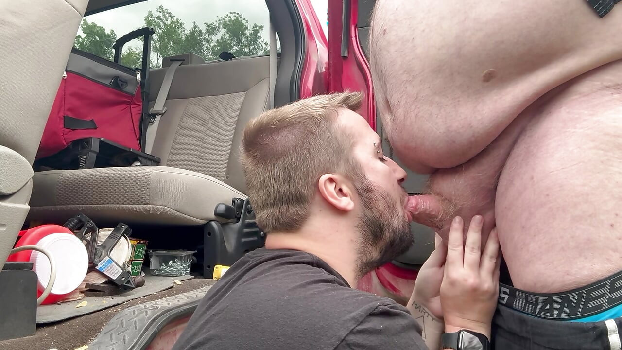 Grandpa bear helps me cum
