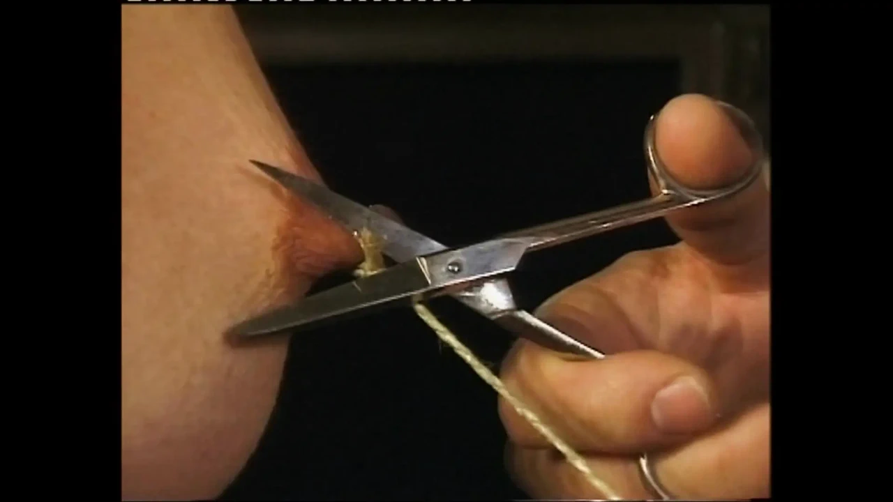 Bondage Sex with Beautiful Blonde MILF Tied on Hands and Nipples and Gagged