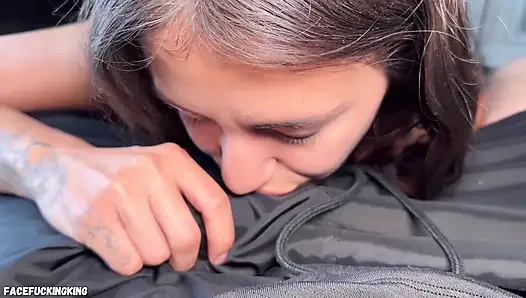 19 Year Old with Braces Returns for Deepthroat Face Fuck Training