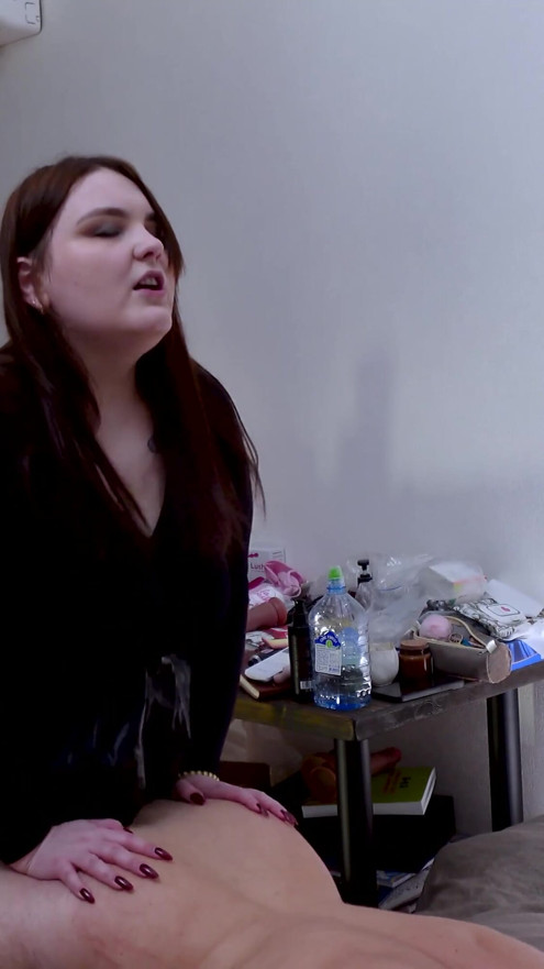 Taboo-free MILF mistress stimulates his point-P | Clip 1