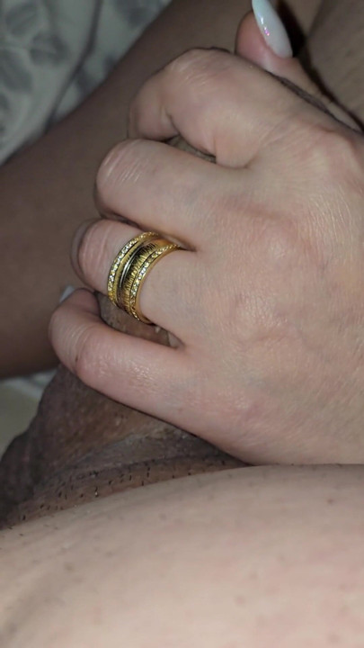 Step mom with huge hands handjob thick cock step son in a homemade video | Clip 2