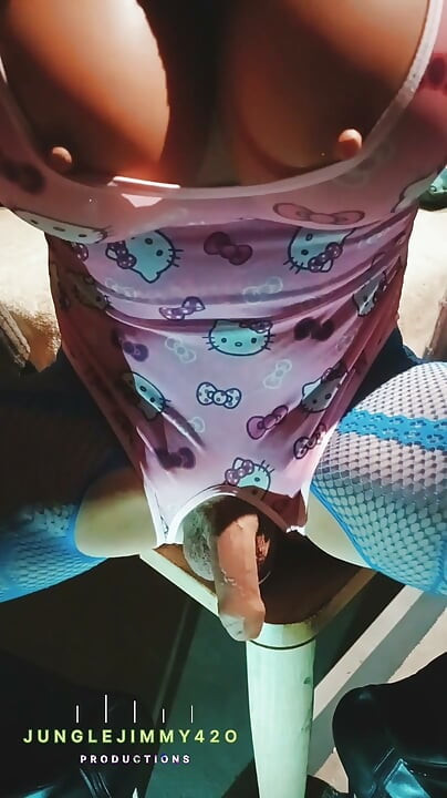Hello Kitty hard anal dildo