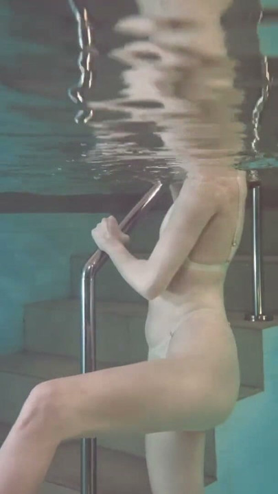 Sasha Vetochka goes naked into the pool | Clip 1