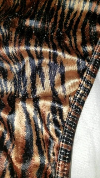 Small cum into animal print satin thong (3rd time today)