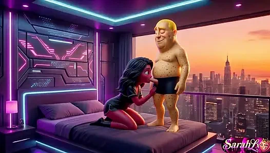 Pasangan romantis di kamar tidur A-I Hentai ASMR