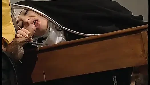 Shameless nun anal fucked in her abbey