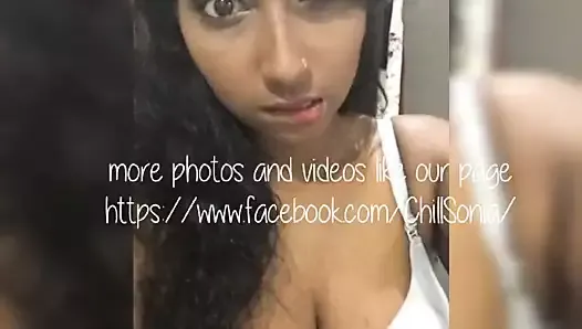 Desi Indian NRI showing her  big boobs