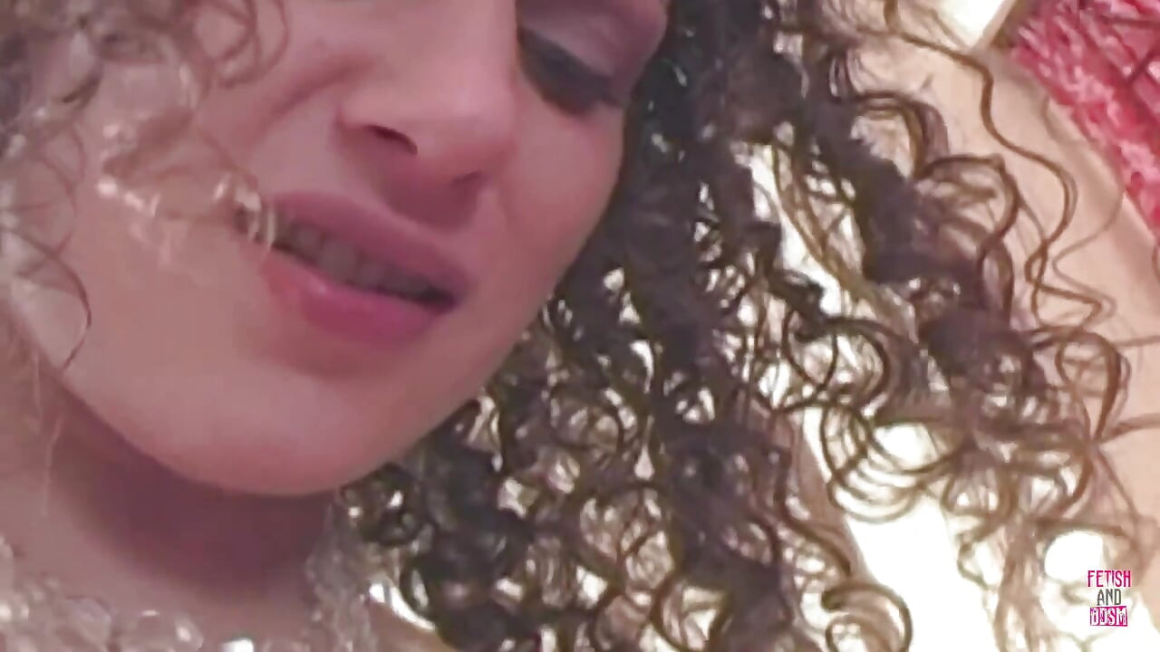 Voluptuous Blonde Lesbian Eating Pussy Curly Slut Before Sticking a Dildo in Her Wet Cunt