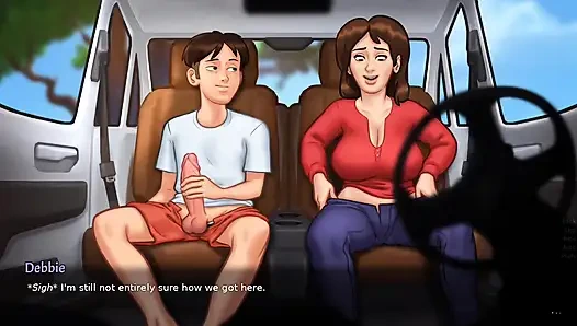 Debbie and Anon intimate scene in car inside