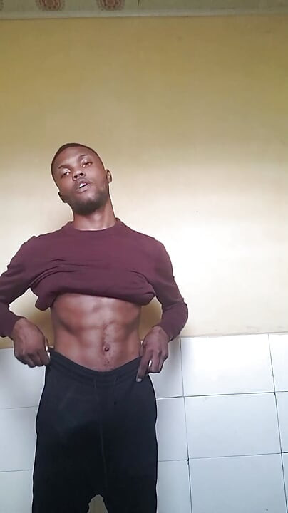 Sexy black print Dick showcase his dick at work