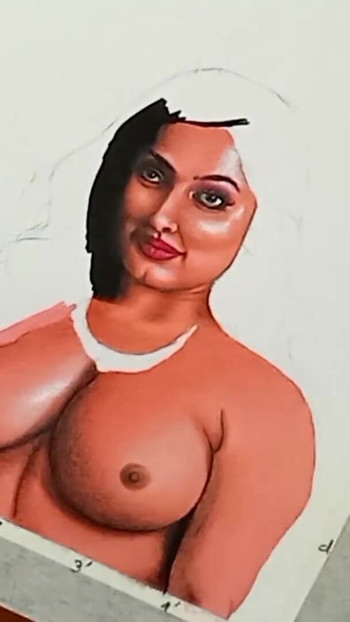 Minnesvärt ögonblick från "Erotisk konst eller teckning av sexig desi indisk milf kvinna kallad "Enchantress""