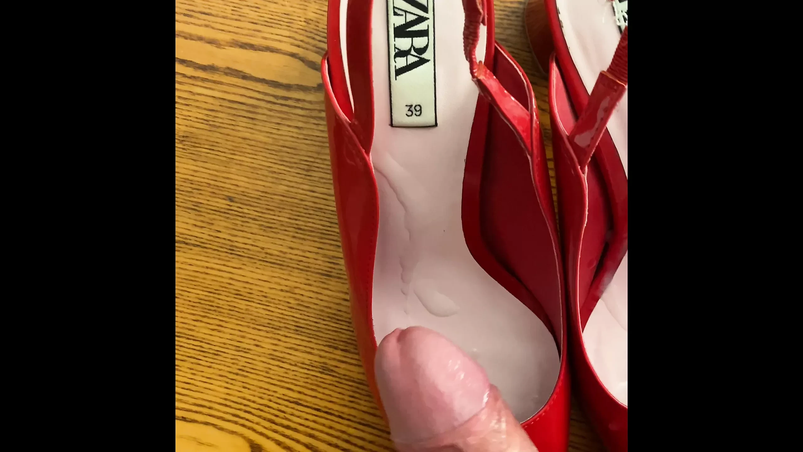 Mică spermă pe slingback-uri zara roșii