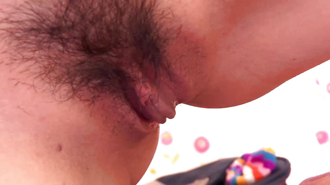 Hottie enjoys a clit stroke before riding a huge cock to cumshot