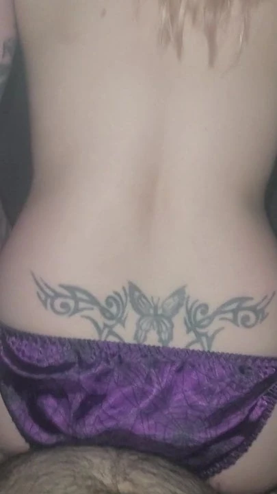Purple satin panties