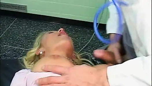 Beautiful Young Blonde with Big Tits Fucked and Cumshot on Her Ass by Gynecologist