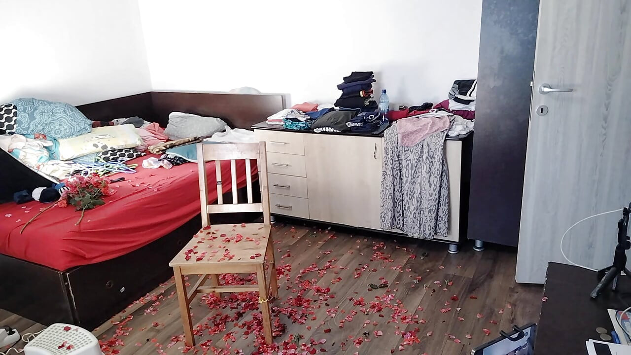 Amateur Wife Having Fun with Roses. Sexy Mom Cleans with the Vacuum Cleaner.
