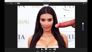 Kim Kardashian nep enorme cumshot op het gezicht