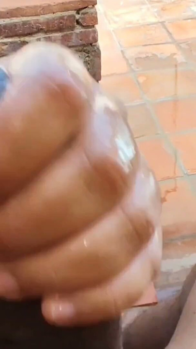 My friend shoves his huge, thick black cock up my ass and then I jerk him off, I like to watch the cum cum. | Clip 2
