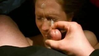 Hot cute face gets cum for the first and last time
