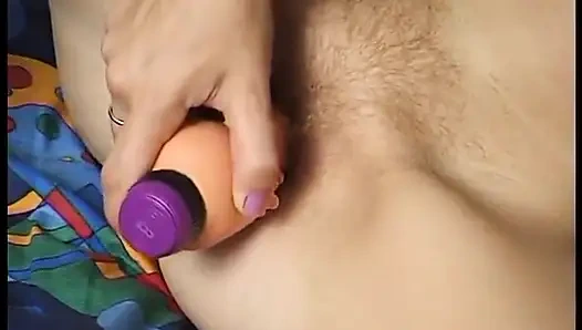 Blonde slut masturbates before and after giving a blowjob