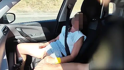 Fingering Teacher's Pussy in the Car While Driving Squirting with Intense Orgasm - Misscreamy