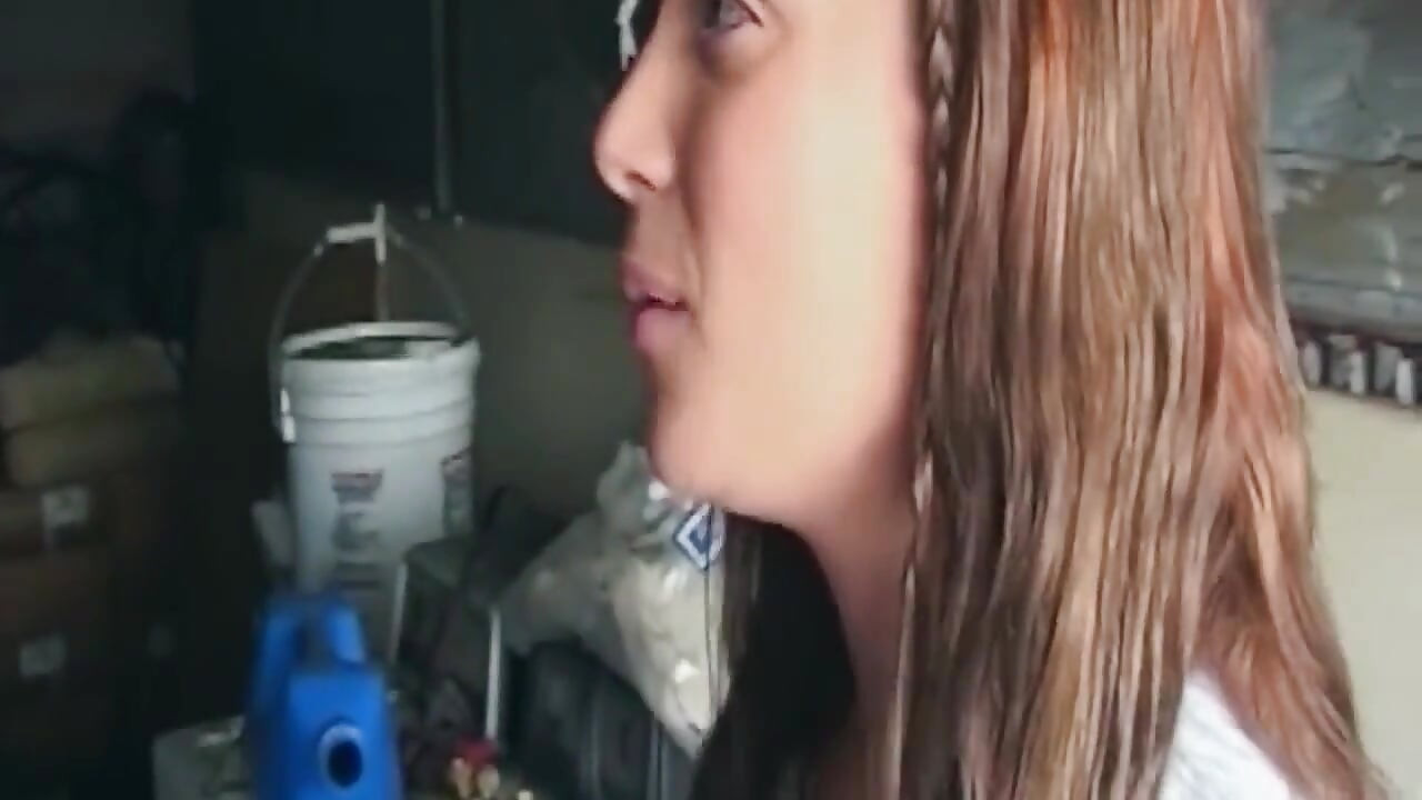 Skinny Brunette Babe Stretched Wide by Throbbing Cock Dripping Cum