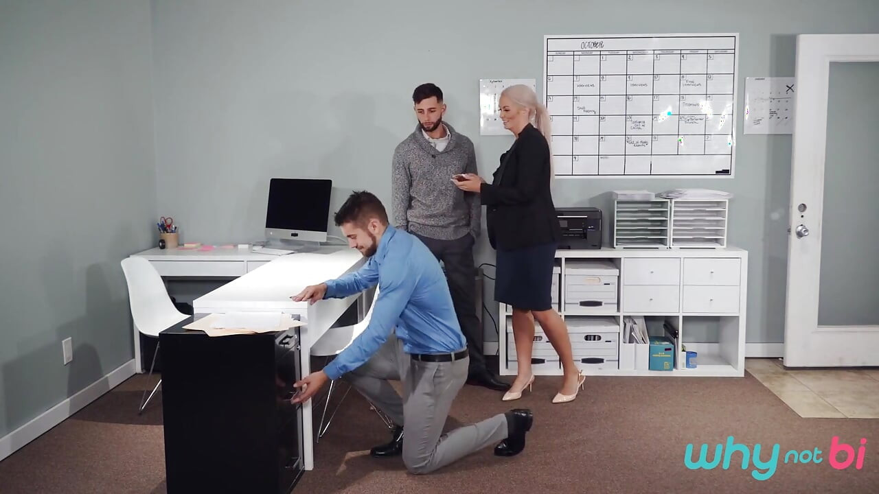 Why Not Bi - Blonde Brook Page & Argos Turn a High Stakes Job Interview Into a Raw & Hot Office 3some