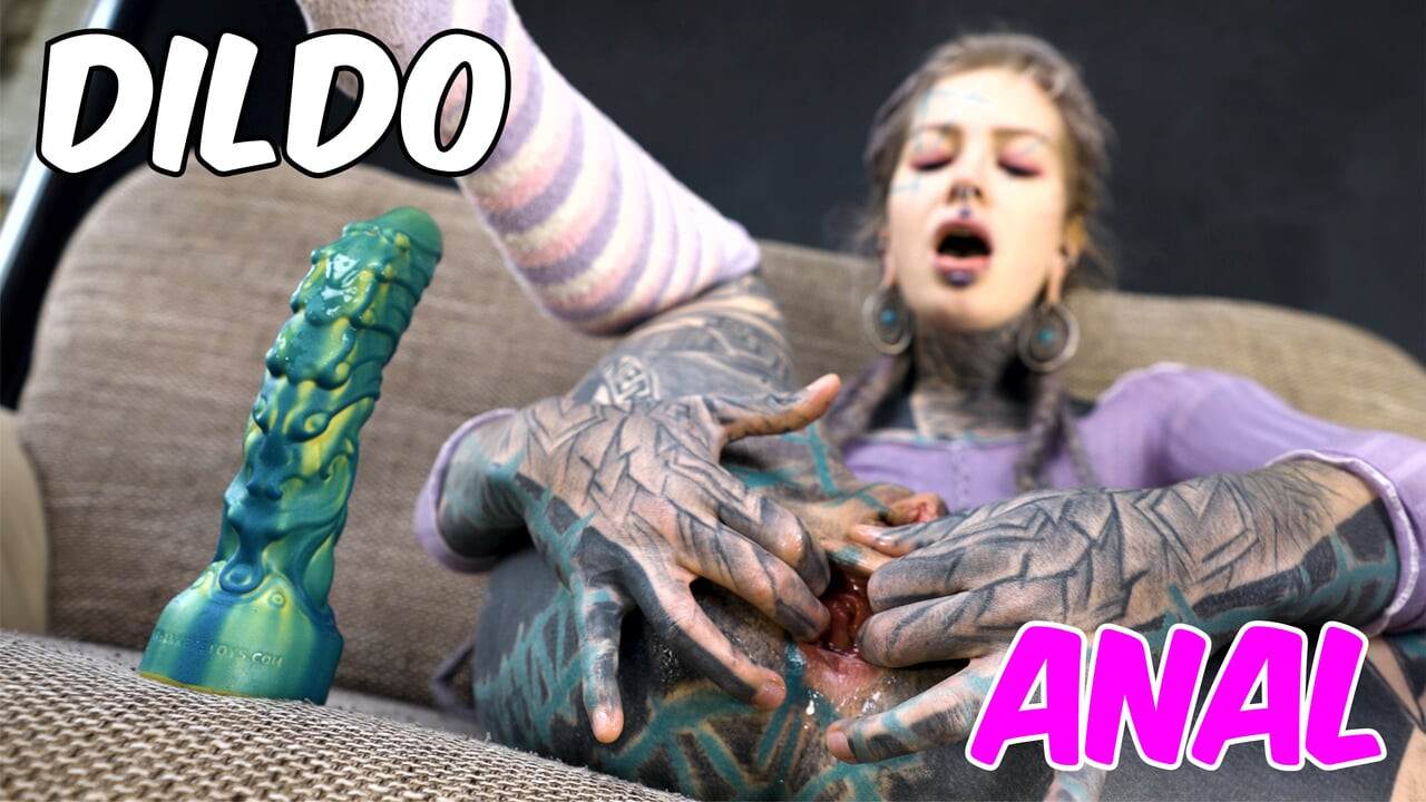 เล่นดิลโด้เดี่ยวของฮิปปี้หมึกเล่นรูตูด