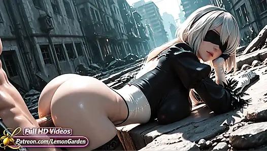 YoRHa 2B – Unable to Resist Her Lustful Thoughts. Ai generated 3d Hentai